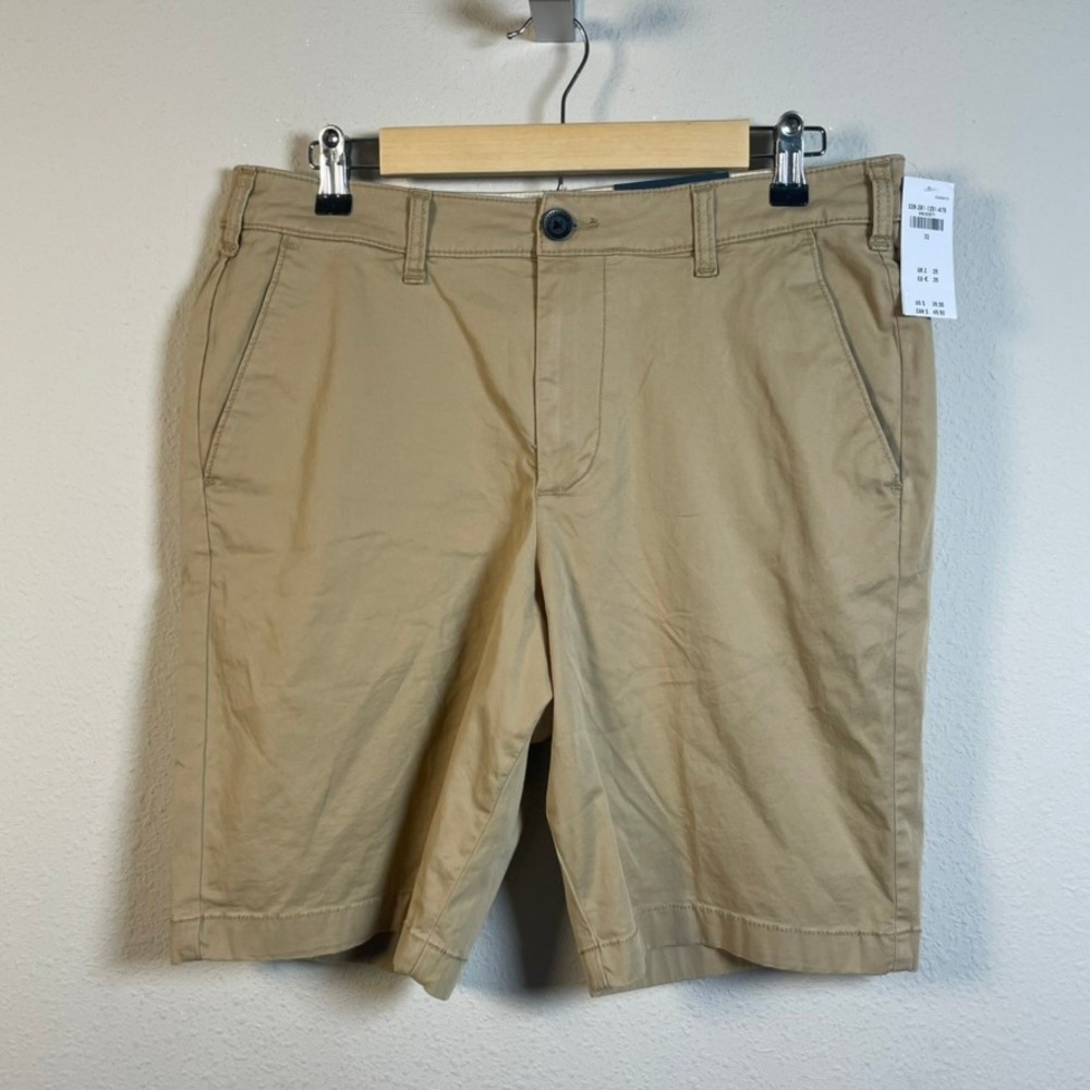 Hollister Epic Flex Flat Front Short 9" Mens 32 Khaki Tan Chino Gorpcore Casual